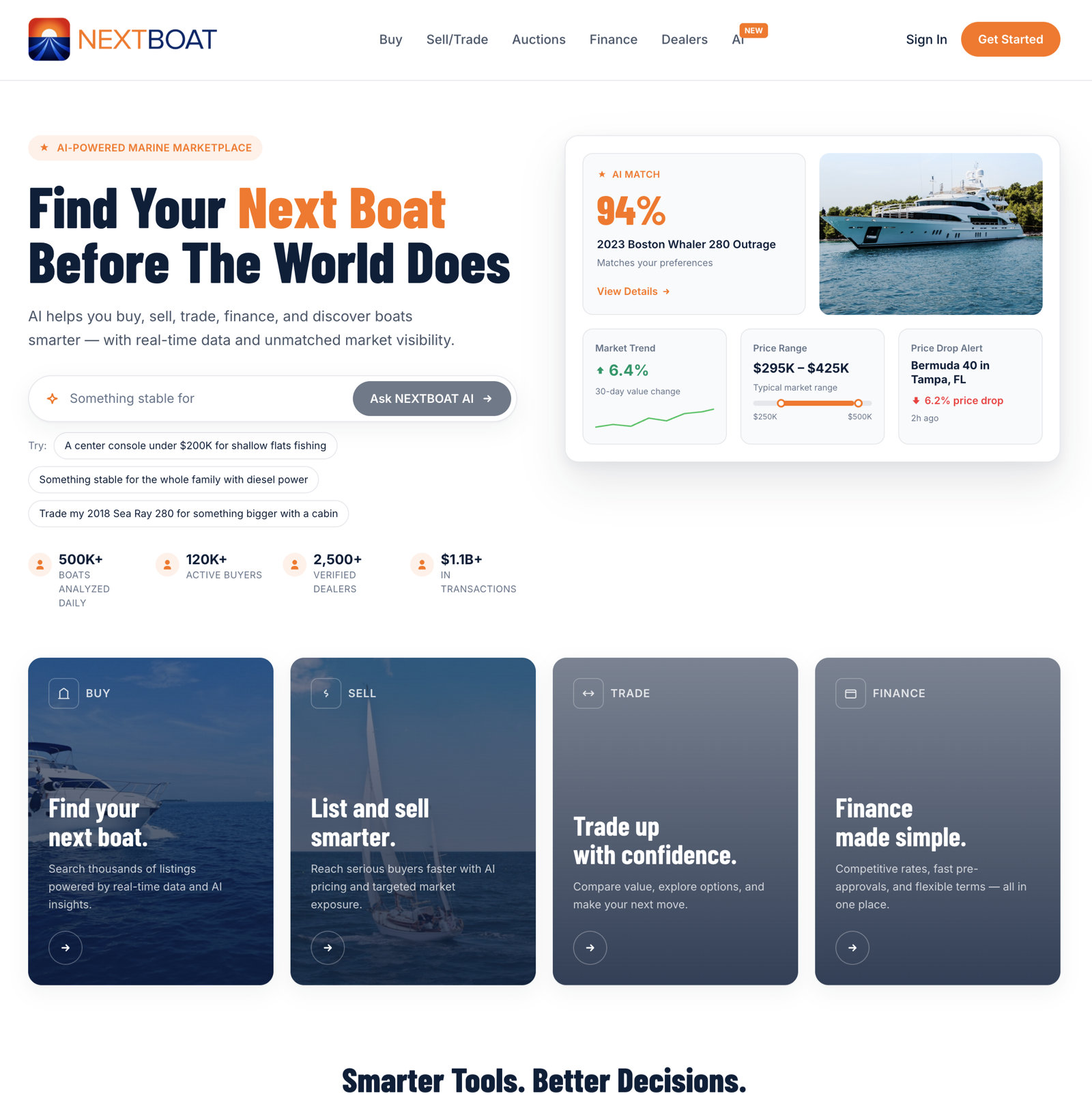 Public AI marketplace — “Find Your Next Boat Before The World Does.”